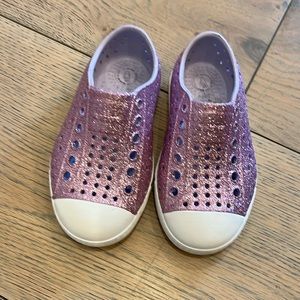 Purple Glitter Native shoes